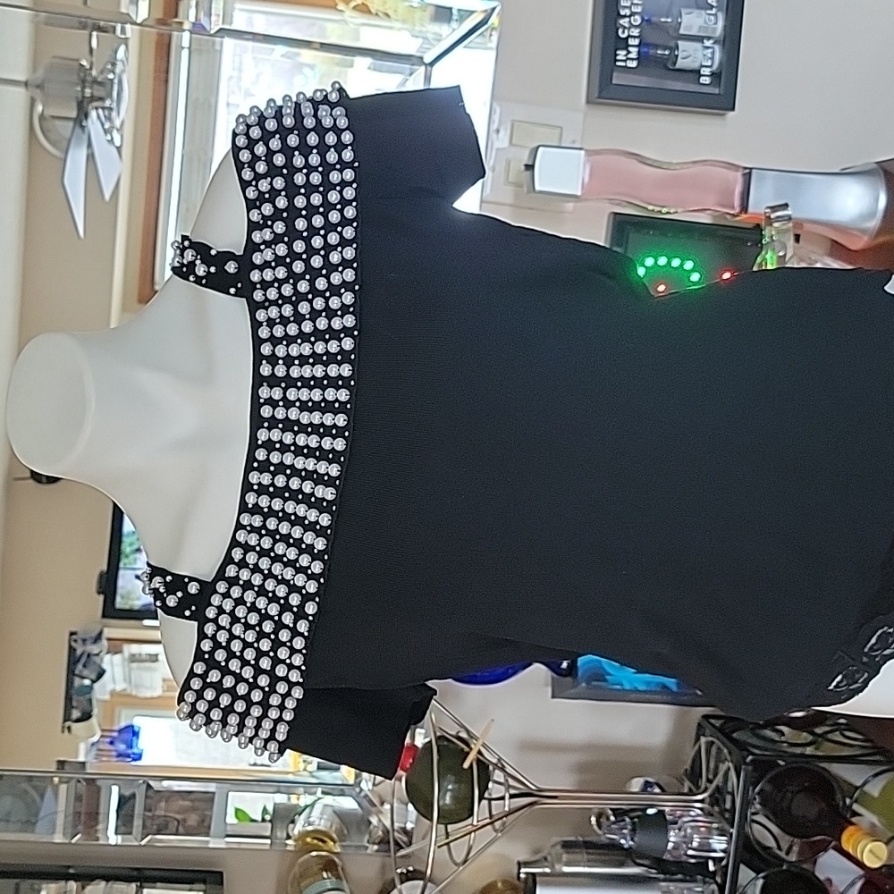 AD originals. off the shoulder pearl trimmed top.